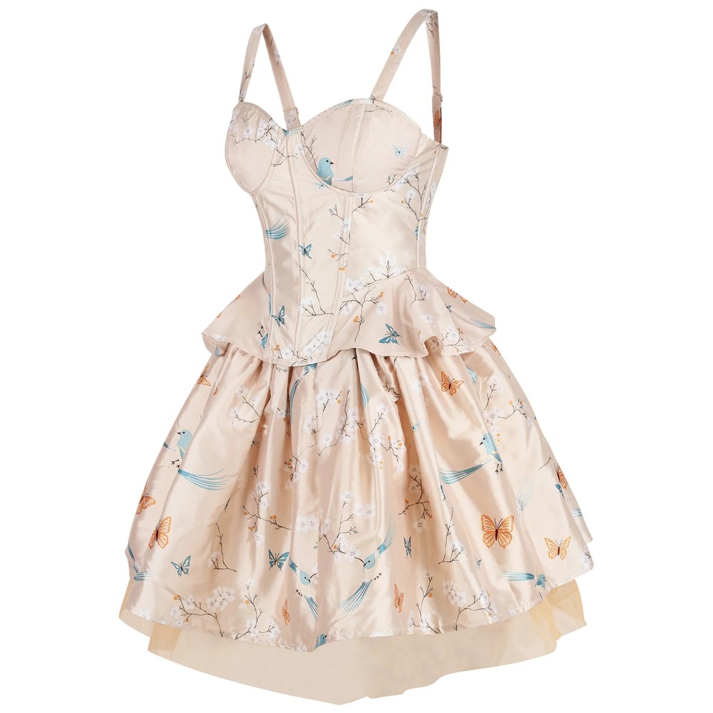 Attitude Corsets - Audre Blush Birdsong Corset Coord set - Pink